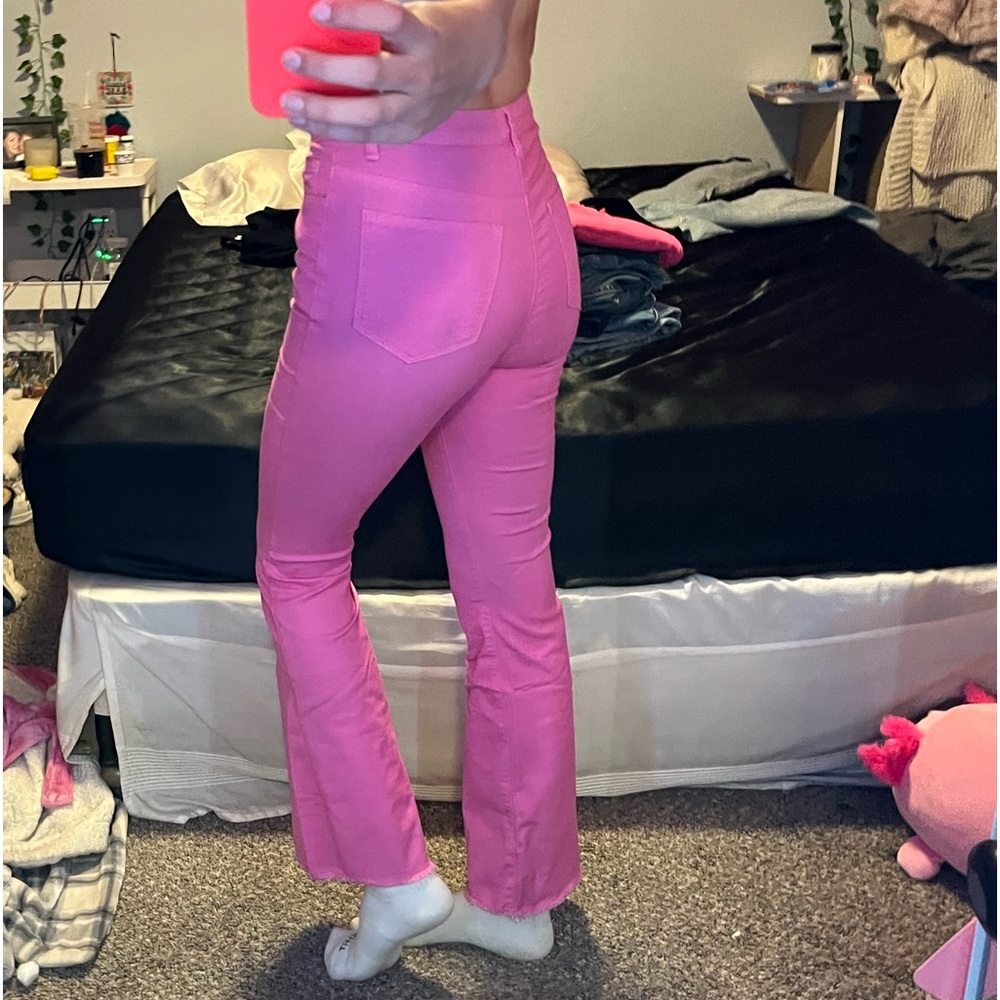 Size S pink bootcut jeans from amazon